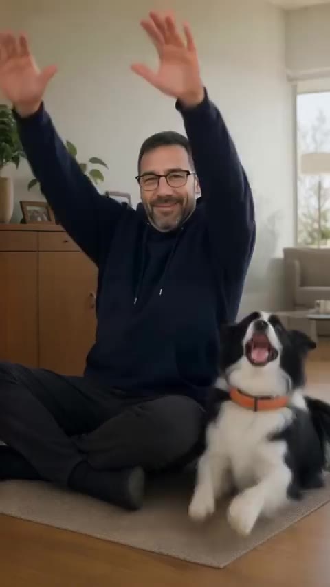 Dash helps with yoga: a Me + my pet sample movie made with DogPoint