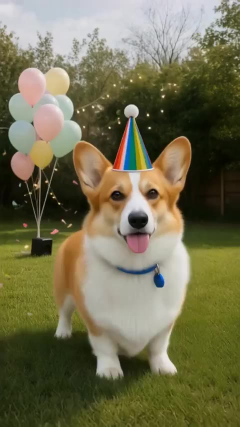 Waffles' birthday party: a Birthday movie sample movie made with DogPoint